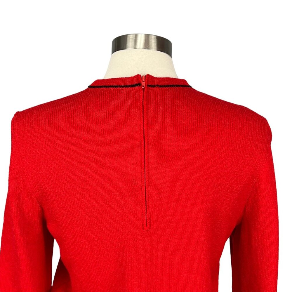 Vintage Don Sayres Wellmore Womens Santana Knit Skirt Sweater Jacket Red 10 12 - Picture 12 of 15